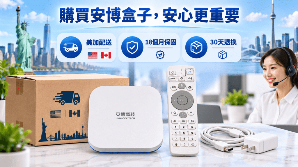 安博盒子 UBOX 12 Pro美國加拿大配送保固服務