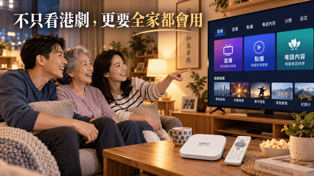 安博盒子 UBOX 12 適合美國粵語家庭與長輩日常使用