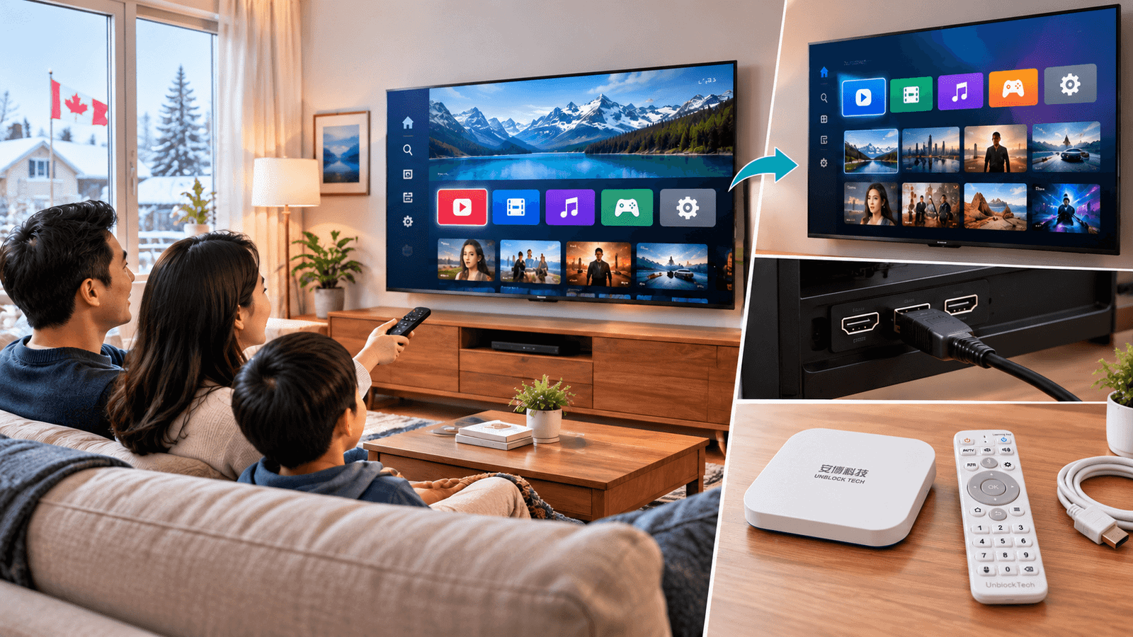 智能電視連接安博盒子 HDMI 使用情境